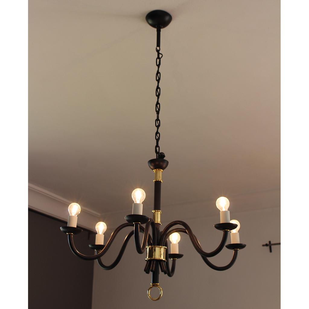 LUSTRE Grande Bretagne 6 BR Fer et Laiton