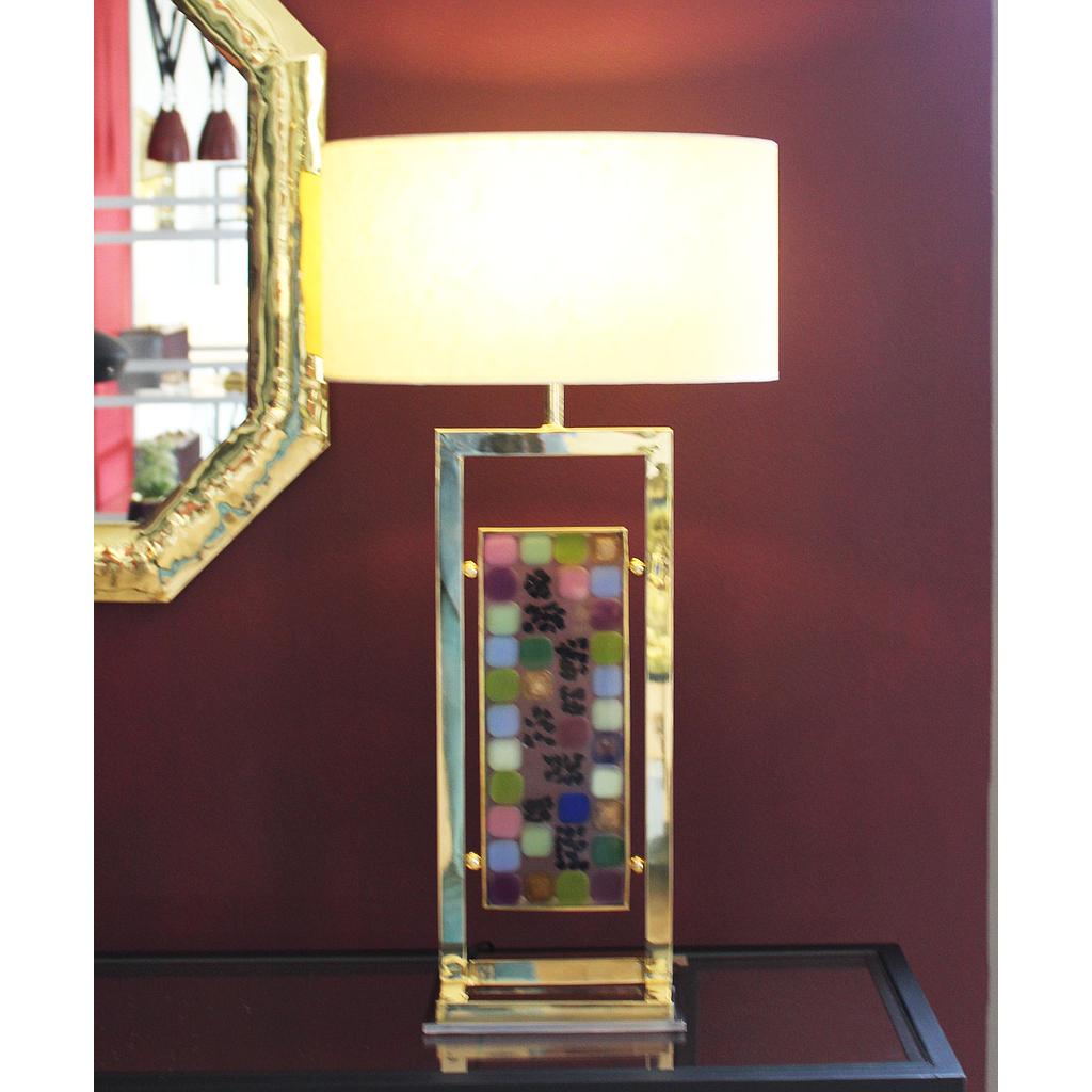 Lampe resine colorée LAITON
